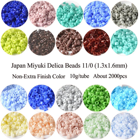 11/0 Miyuki Japan Delica Beads Non-Extra Finish Colors Glass Seed Beads for DIY Craft Jewelry Bracelet Making