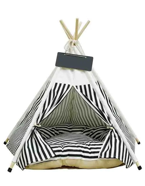 Load image into Gallery viewer, Pet Tent House Cat Bed Portable Teepee with Thick Cushion and 6 Colors Available for Dog Puppy Excursion Outdoor Indoor
