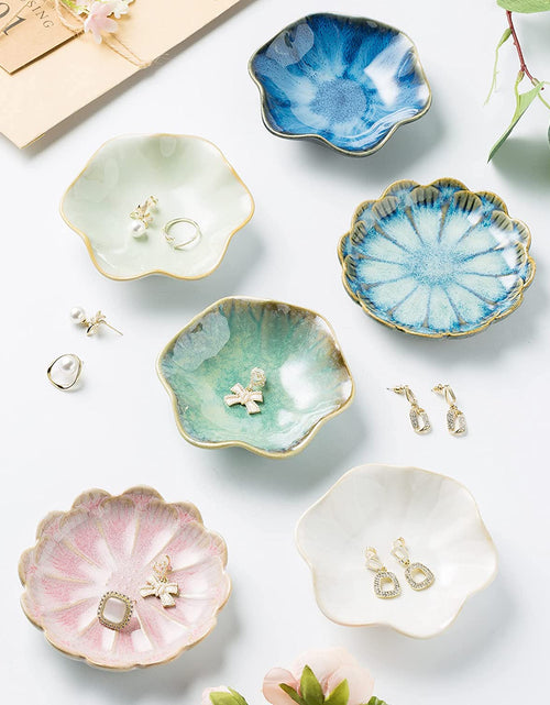 Load image into Gallery viewer, Jewelry Dish Tray, Ring Dish, Ceramic Trinket Tray, Key Bowl, Decorative Plate, for Friends Sisters Daughter Mother (Milky White)
