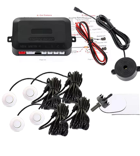 SINOVCLE 4 Sensors Buzzer 22Mm Car Parking Sensor Kit Reverse Backup Radar Sound Alert Indicator Probe System 12V Free Shipping