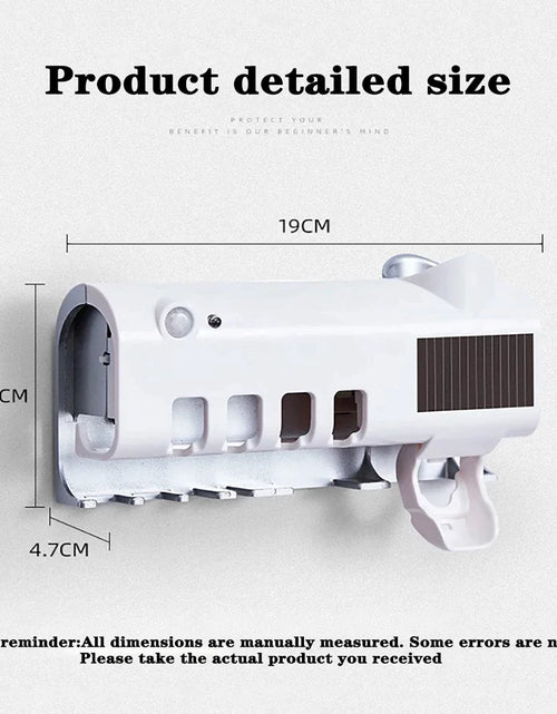 Load image into Gallery viewer, UV Light Sterilizer Toothbrush Holder Cleaner &amp; Automatic Toothpaste Dispenser
