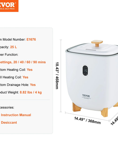 Load image into Gallery viewer, VEVOR Towel Warmer 25L, Towel Warmer Bucket with 2 Heating Modes, 20/40/60/90 Min Auto Shut Off, Bottom Heating Columns, LED Screen, Large Towel Warmer for Bathroom, Spa, Bathrobe, Blanket &amp; Pajama
