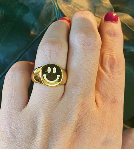 Stamped Smile Ring