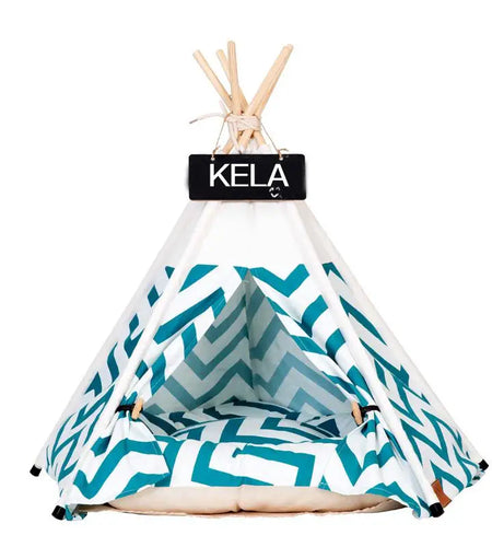 Pet Tent House Cat Bed Portable Teepee with Thick Cushion and 6 Colors Available for Dog Puppy Excursion Outdoor Indoor