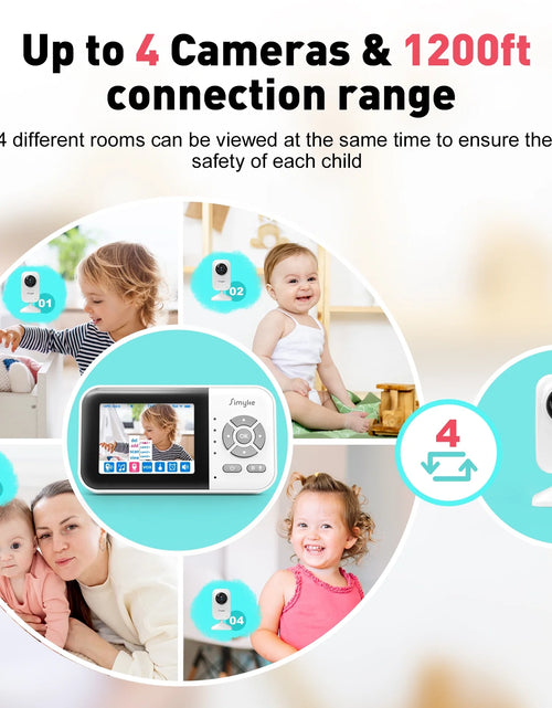 Load image into Gallery viewer, Wifi Video Baby Monitor, 2.8" LCD &amp; App Viewing, 2-Way Audio, Night Vision, VOX, 5 Lullabies, Supports 4 Cameras, 1200Ft Range, Home Use
