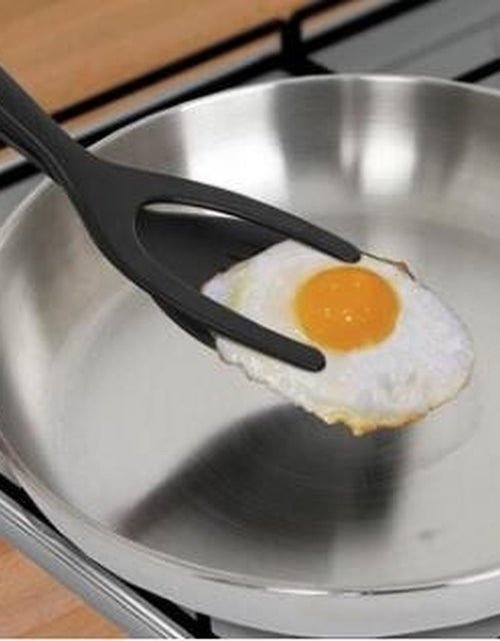 Load image into Gallery viewer, 2 in 1 Grip and Flip Tongs Egg Spatula Tongs Clamp Pancake Fried Egg French Toast Omelet Overturned Kitchen Accessories
