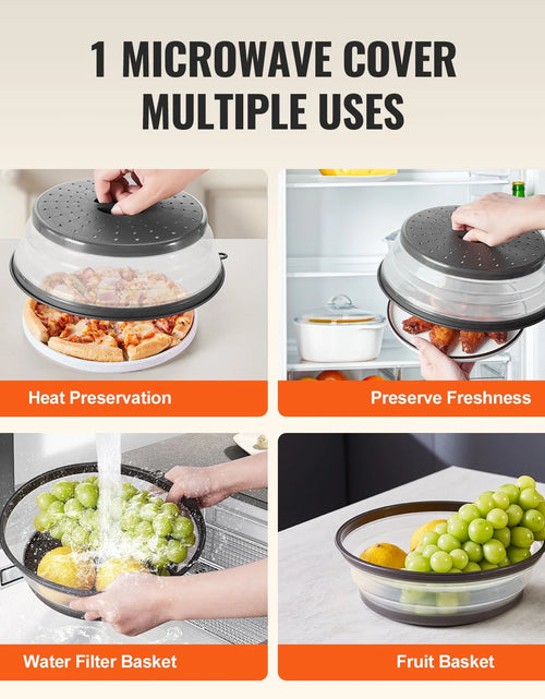 Load image into Gallery viewer, VEVOR 2PCS Microwave Splatter Covers 10.4 Collapsible Microwave Food Lid 300¡Ãf
