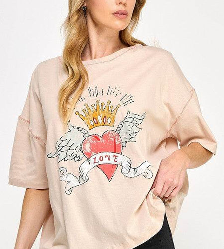 SAGE+FIG Love-Inpired Graphic Oversized T-Shirt