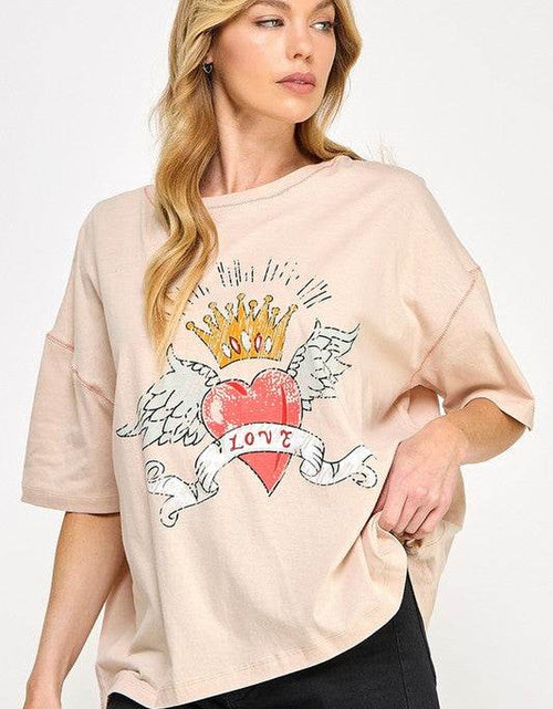 Load image into Gallery viewer, SAGE+FIG Love-Inpired Graphic Oversized T-Shirt
