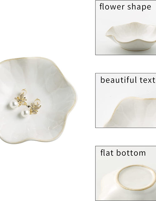 Load image into Gallery viewer, Jewelry Dish Tray, Ring Dish, Ceramic Trinket Tray, Key Bowl, Decorative Plate, for Friends Sisters Daughter Mother (Milky White)
