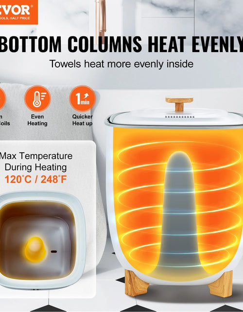 Load image into Gallery viewer, VEVOR Towel Warmer 25L, Towel Warmer Bucket with 2 Heating Modes, 20/40/60/90 Min Auto Shut Off, Bottom Heating Columns, LED Screen, Large Towel Warmer for Bathroom, Spa, Bathrobe, Blanket &amp; Pajama
