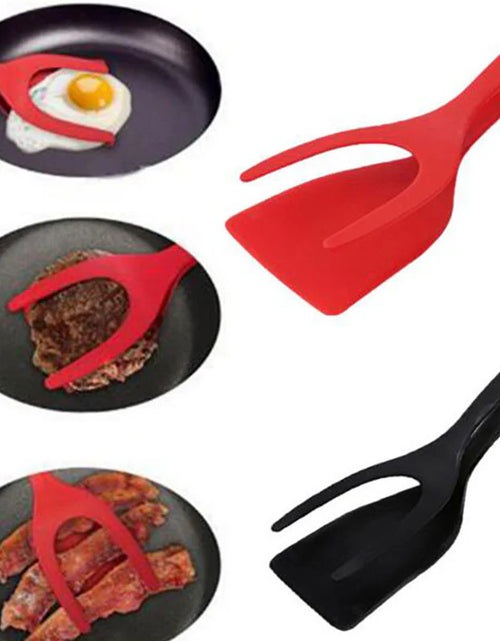 Load image into Gallery viewer, 2 in 1 Grip and Flip Tongs Egg Spatula Tongs Clamp Pancake Fried Egg French Toast Omelet Overturned Kitchen Accessories

