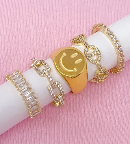 Stamped Smile Ring