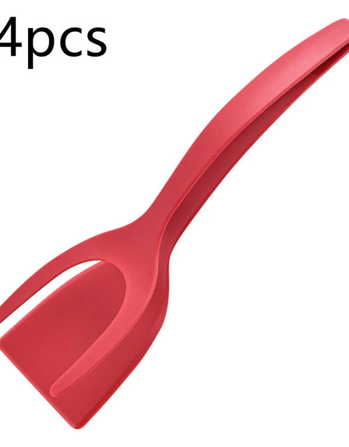 Load image into Gallery viewer, 2 in 1 Grip and Flip Tongs Egg Spatula Tongs Clamp Pancake Fried Egg French Toast Omelet Overturned Kitchen Accessories
