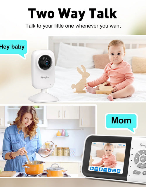 Load image into Gallery viewer, Wifi Video Baby Monitor, 2.8" LCD &amp; App Viewing, 2-Way Audio, Night Vision, VOX, 5 Lullabies, Supports 4 Cameras, 1200Ft Range, Home Use

