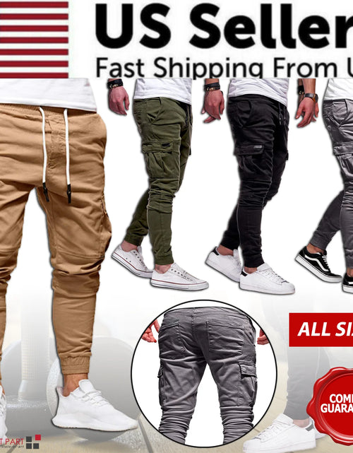 Load image into Gallery viewer, Men'S Casual Joggers Pants Sweatpants Cargo Combat Loose Sport Workout Trousers
