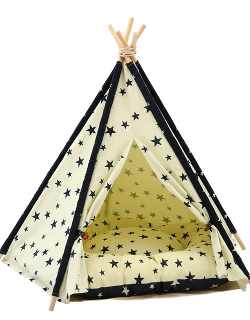 Load image into Gallery viewer, Pet Tent House Cat Bed Portable Teepee with Thick Cushion and 6 Colors Available for Dog Puppy Excursion Outdoor Indoor
