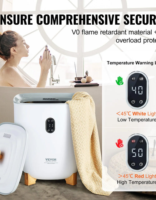 Load image into Gallery viewer, VEVOR Towel Warmer 25L, Towel Warmer Bucket with 2 Heating Modes, 20/40/60/90 Min Auto Shut Off, Bottom Heating Columns, LED Screen, Large Towel Warmer for Bathroom, Spa, Bathrobe, Blanket &amp; Pajama
