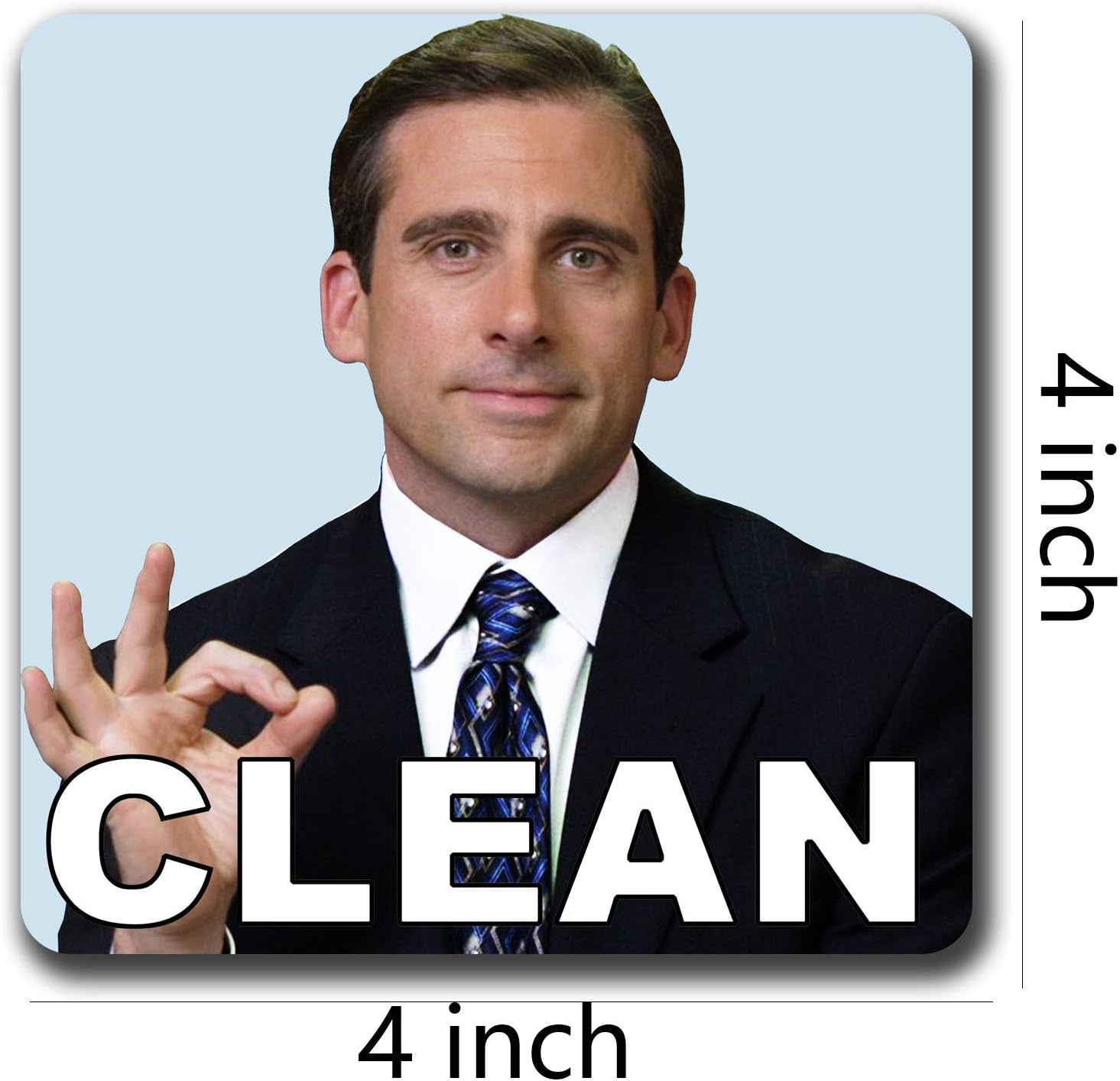Michael Scott Prison Mike Dishwasher Magnet Clean Dirty Sign Sticker Strongest Magnet Double Sided Flip with Metal Magnetic Plate Universal Kitchen Dish Washer Reversible Indicator