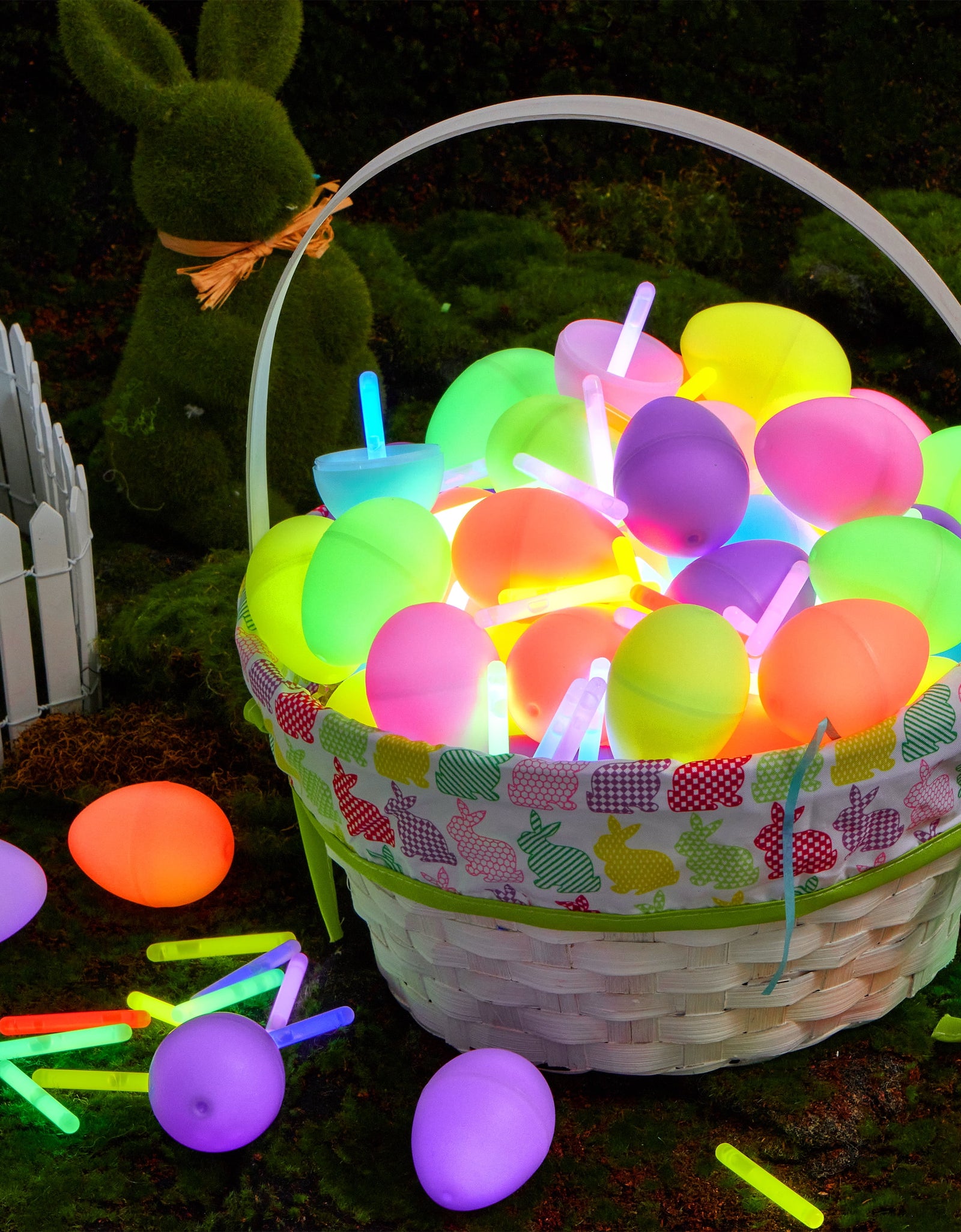 70 Pcs Easter Eggs Filled with Toys (35 Eggs & 35 Sticks),Easter Glowing Eggs Set for Kids,Easter Basket Stuffers Fillers Gift,Easter Eggs Hunt Game Party Favors