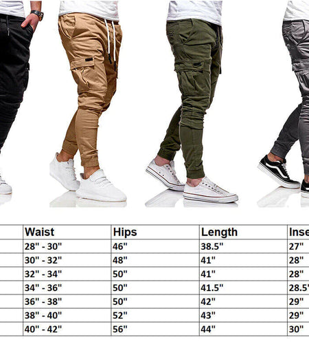 Men'S Casual Joggers Pants Sweatpants Cargo Combat Loose Sport Workout Trousers