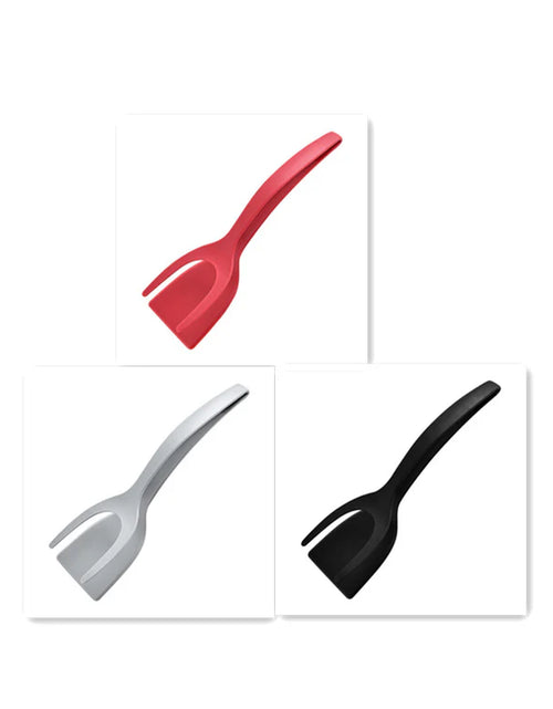 Load image into Gallery viewer, 2 in 1 Grip and Flip Tongs Egg Spatula Tongs Clamp Pancake Fried Egg French Toast Omelet Overturned Kitchen Accessories

