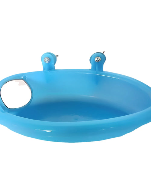 Load image into Gallery viewer, Bird Bath Tub Bowl Basin Hanging Birdbath Toy Pet Parrot Budgie Parakeet Cockatiel Cage Water Shower Food Feeder with Mirror Pet Supplies

