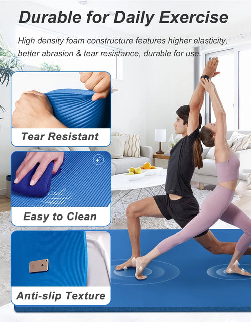 Load image into Gallery viewer, Large Yoga Mat 78X51" 10Mm Thick NBR Foam Exercise Mats for Home/Gym Fitness Workout, Blue

