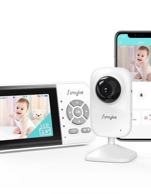 Load image into Gallery viewer, Wifi Video Baby Monitor, 2.8" LCD &amp; App Viewing, 2-Way Audio, Night Vision, VOX, 5 Lullabies, Supports 4 Cameras, 1200Ft Range, Home Use
