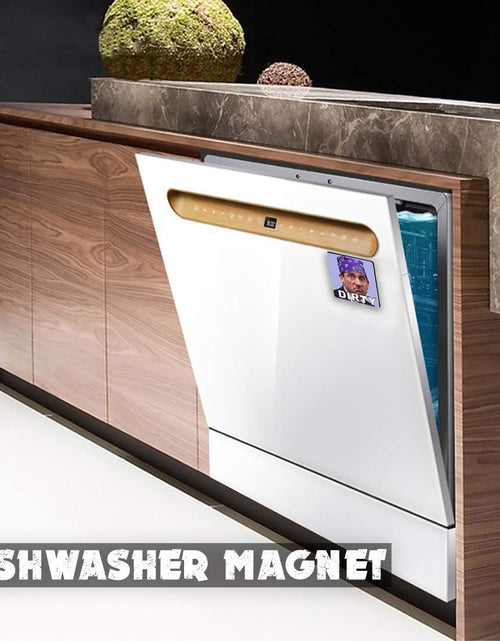 Load image into Gallery viewer, Michael Scott Prison Mike Dishwasher Magnet Clean Dirty Sign Sticker Strongest Magnet Double Sided Flip with Metal Magnetic Plate Universal Kitchen Dish Washer Reversible Indicator
