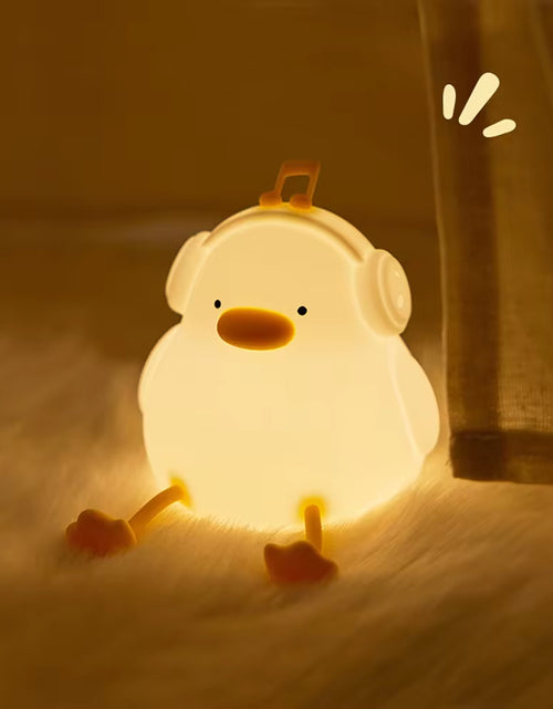 Load image into Gallery viewer, Duck Silicone Night Light for Children with Timer Usb Rechargeable Dimming Touch Lamp Sleeping Bedroom Cartoon Animal Decor Gift
