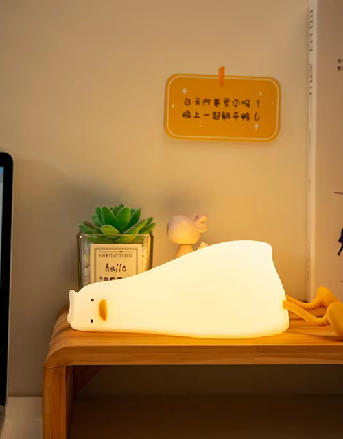 Load image into Gallery viewer, Duck Silicone Night Light for Children with Timer Usb Rechargeable Dimming Touch Lamp Sleeping Bedroom Cartoon Animal Decor Gift
