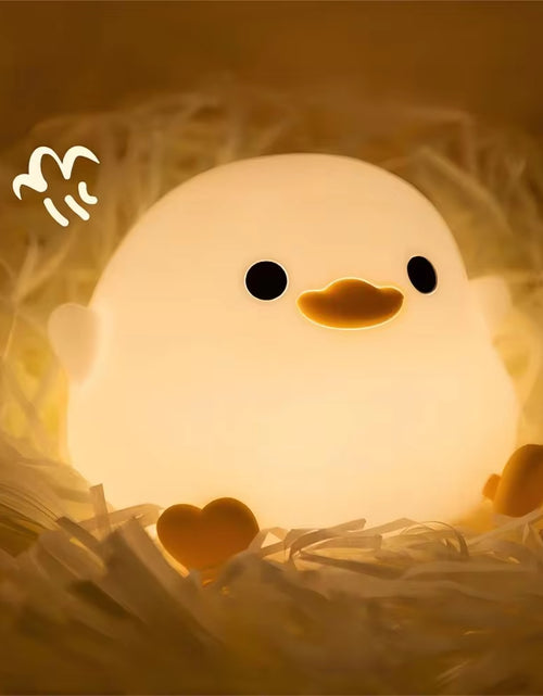 Load image into Gallery viewer, Duck Silicone Night Light for Children with Timer Usb Rechargeable Dimming Touch Lamp Sleeping Bedroom Cartoon Animal Decor Gift
