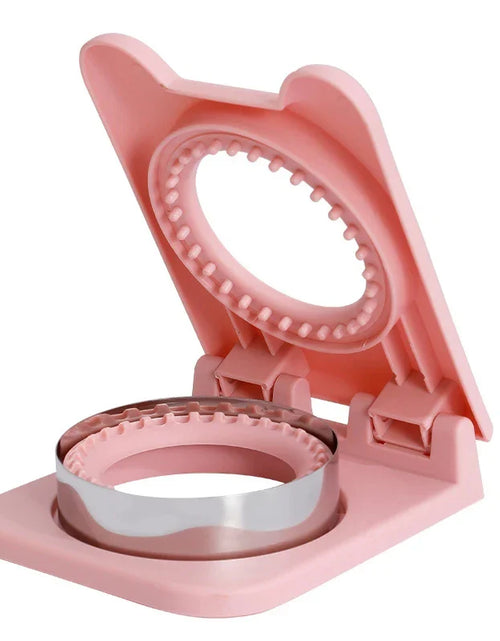 Load image into Gallery viewer, Sandwich Cutter and Sealer Flip Sandwich Cutting Tool for Kids Lunch Stainless Steel Blade Circular Sandwich Bread Toast Mold
