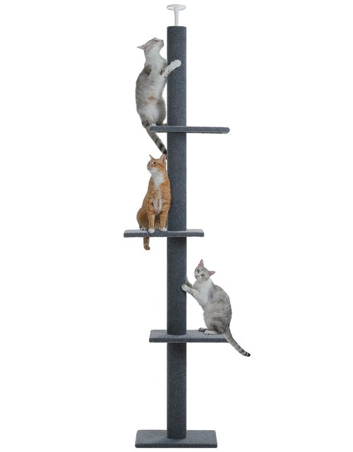 Load image into Gallery viewer, 90-107" Floor to Ceiling Cat Tree Tower 4 Tier Tall Cat Climbing Posts Adjustable, Gray
