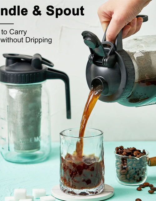 Load image into Gallery viewer, Cold Brew Coffee Maker - 32Oz Stainless Steel Filter Cold Brew Pitcher Jar, No Leaks Cold Brew Mason Jar Coffee Maker, Easy to Clean Cold Coffee Maker
