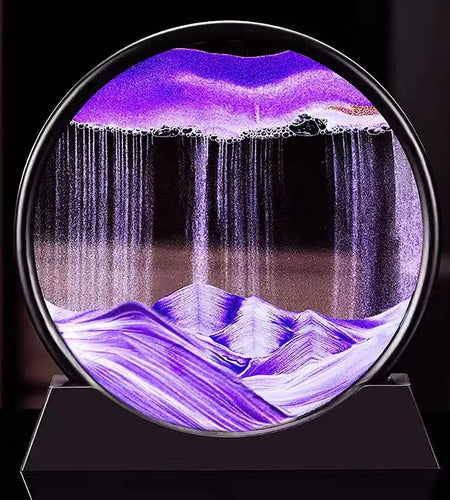 3D Moving Sand Art Picture round Glass Deep Sea Sandscape Hourglass Quicksand Craft Flowing Sand Painting Office Home Decor Gift