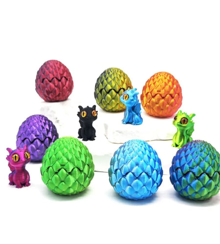 3D Printed Toys Mini Dragon Egg Set Creative Simulations Model Easter Home Decor Kids Gift Cute 3D Printing Design