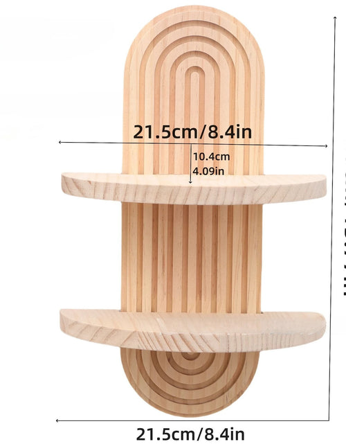 Load image into Gallery viewer, 1Pc Wooden Wall Mounted Shelves, Boho Style Rack, Modern Home Decor for Living Room, Bathroom Display Decoration
