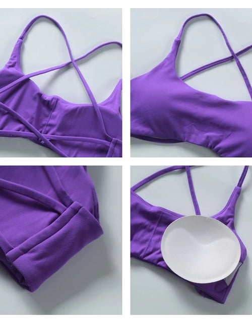 Load image into Gallery viewer, Super Soft Fabric Back Cross Sports Bra Gym Top Women Higher Quality Yoga Clothes Women Fitness Running Bra Workout Yoga Bra
