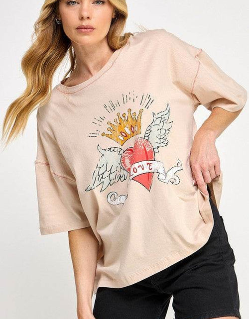 Load image into Gallery viewer, SAGE+FIG Love-Inpired Graphic Oversized T-Shirt
