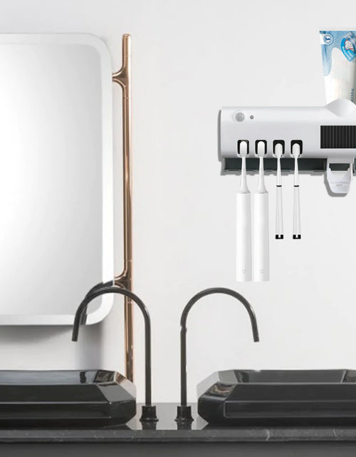 Load image into Gallery viewer, UV Light Sterilizer Toothbrush Holder Cleaner &amp; Automatic Toothpaste Dispenser
