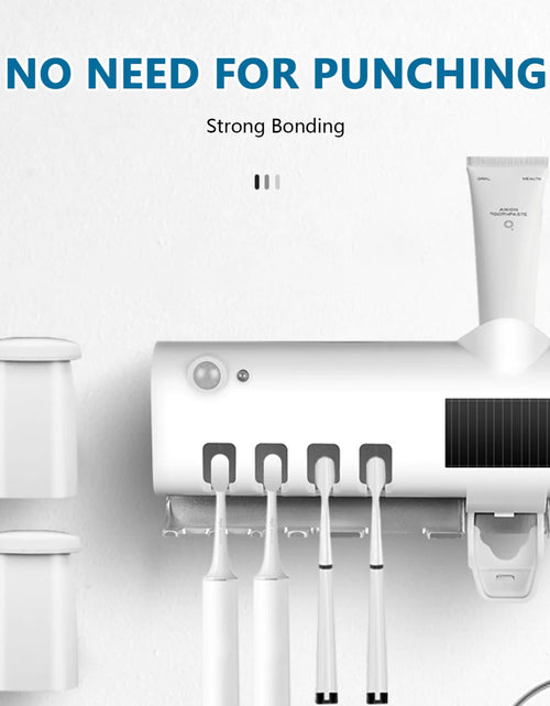 Load image into Gallery viewer, UV Light Sterilizer Toothbrush Holder Cleaner &amp; Automatic Toothpaste Dispenser
