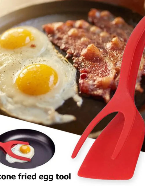 Load image into Gallery viewer, 2 in 1 Grip and Flip Tongs Egg Spatula Tongs Clamp Pancake Fried Egg French Toast Omelet Overturned Kitchen Accessories
