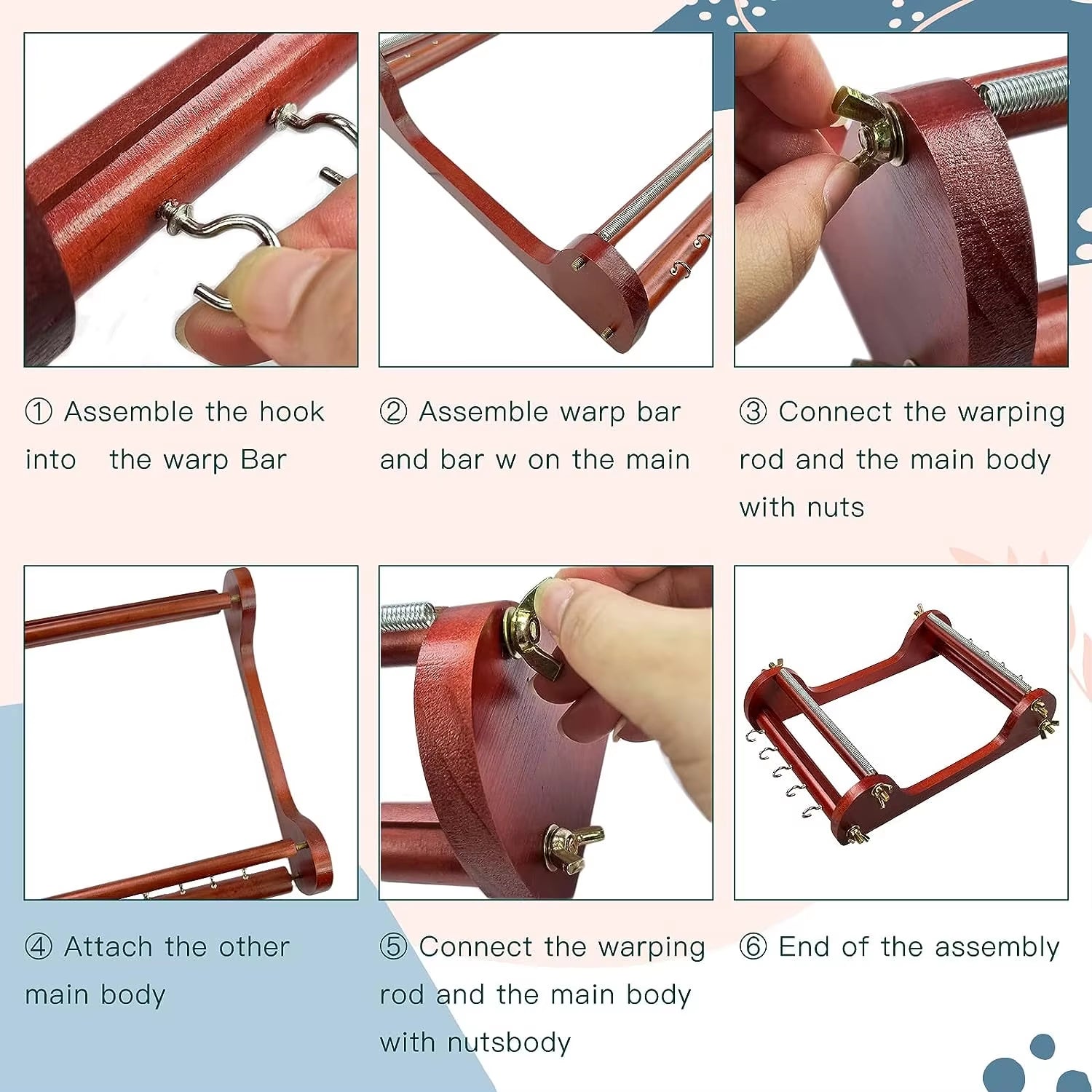 Small Wooden Bead Loom Kit Jewelry Making Bead Tools with Threads Tweezers 20G Seed Beads for Jewelry Making Tool