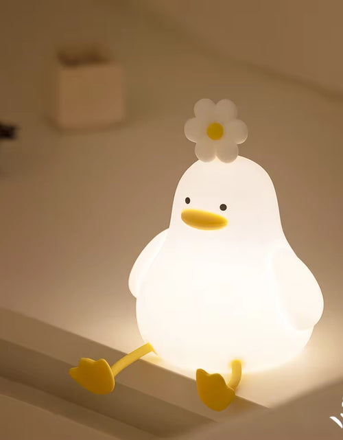 Load image into Gallery viewer, Duck Silicone Night Light for Children with Timer Usb Rechargeable Dimming Touch Lamp Sleeping Bedroom Cartoon Animal Decor Gift
