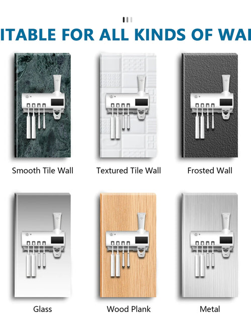 Load image into Gallery viewer, UV Light Sterilizer Toothbrush Holder Cleaner &amp; Automatic Toothpaste Dispenser
