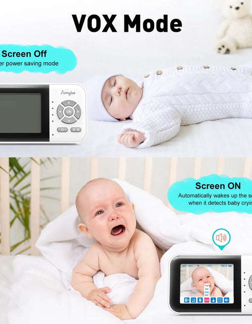 Load image into Gallery viewer, Wifi Video Baby Monitor, 2.8" LCD &amp; App Viewing, 2-Way Audio, Night Vision, VOX, 5 Lullabies, Supports 4 Cameras, 1200Ft Range, Home Use
