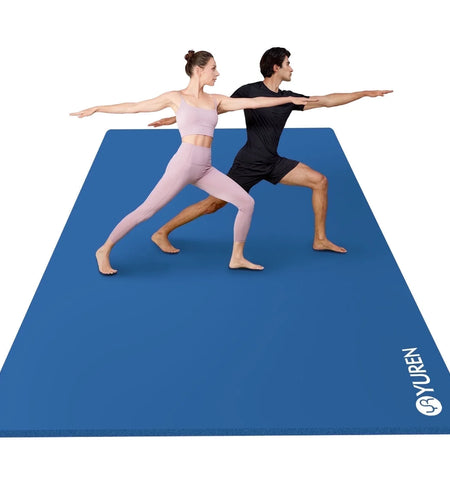 Large Yoga Mat 78X51" 10Mm Thick NBR Foam Exercise Mats for Home/Gym Fitness Workout, Blue