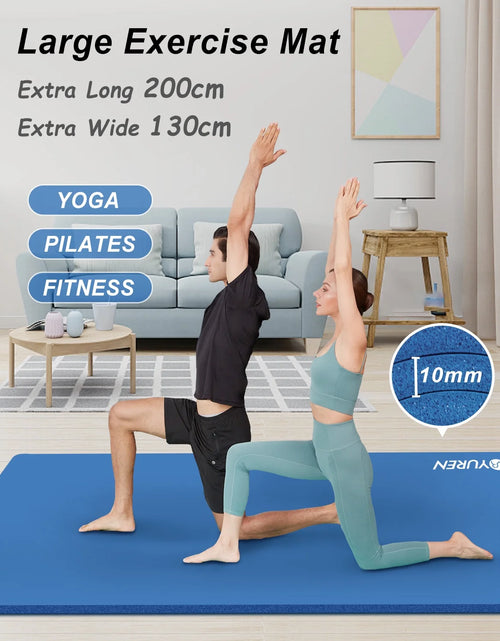 Load image into Gallery viewer, Large Yoga Mat 78X51" 10Mm Thick NBR Foam Exercise Mats for Home/Gym Fitness Workout, Blue
